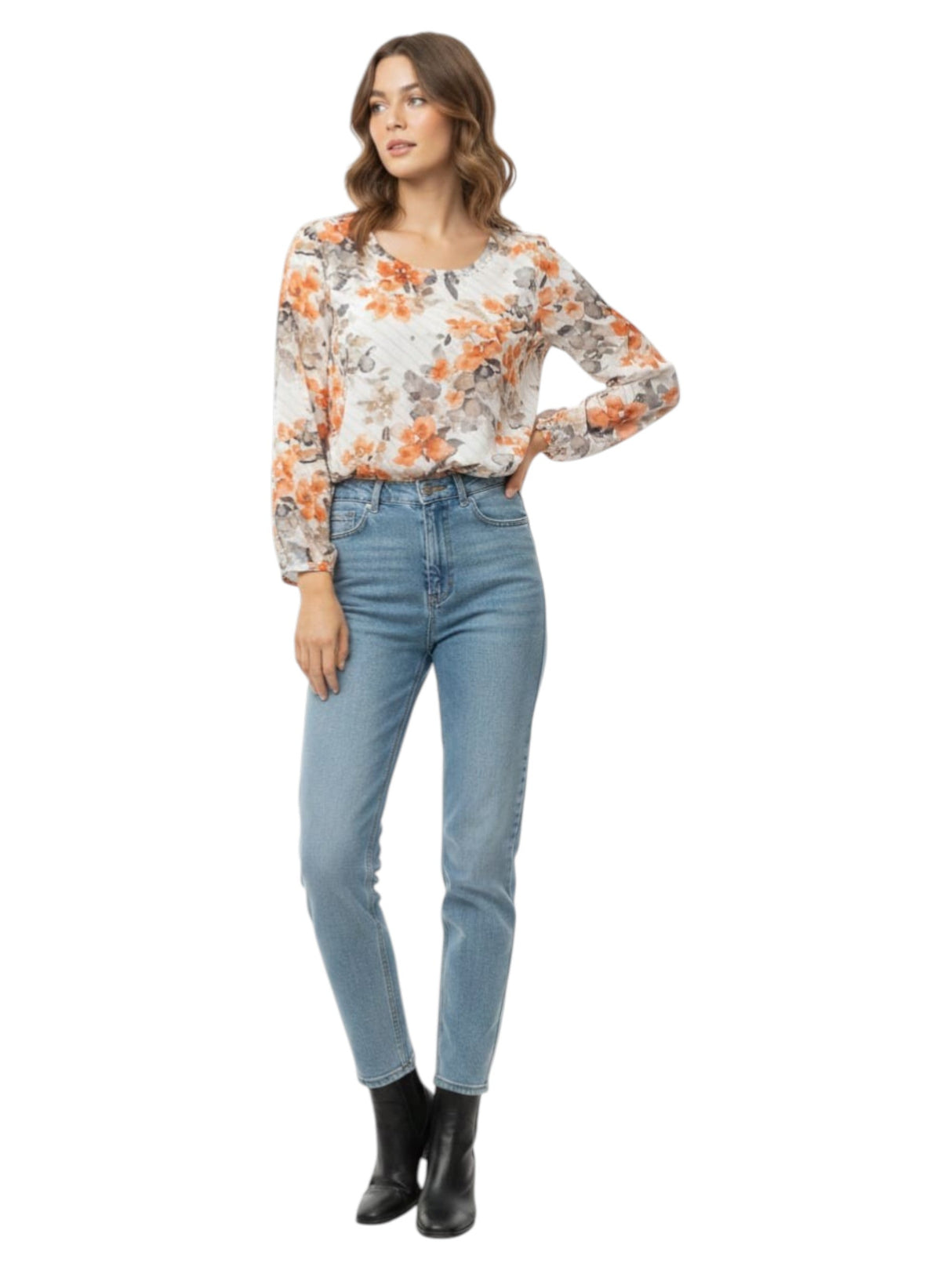 Image for Women's Floral Printed Top,Multi