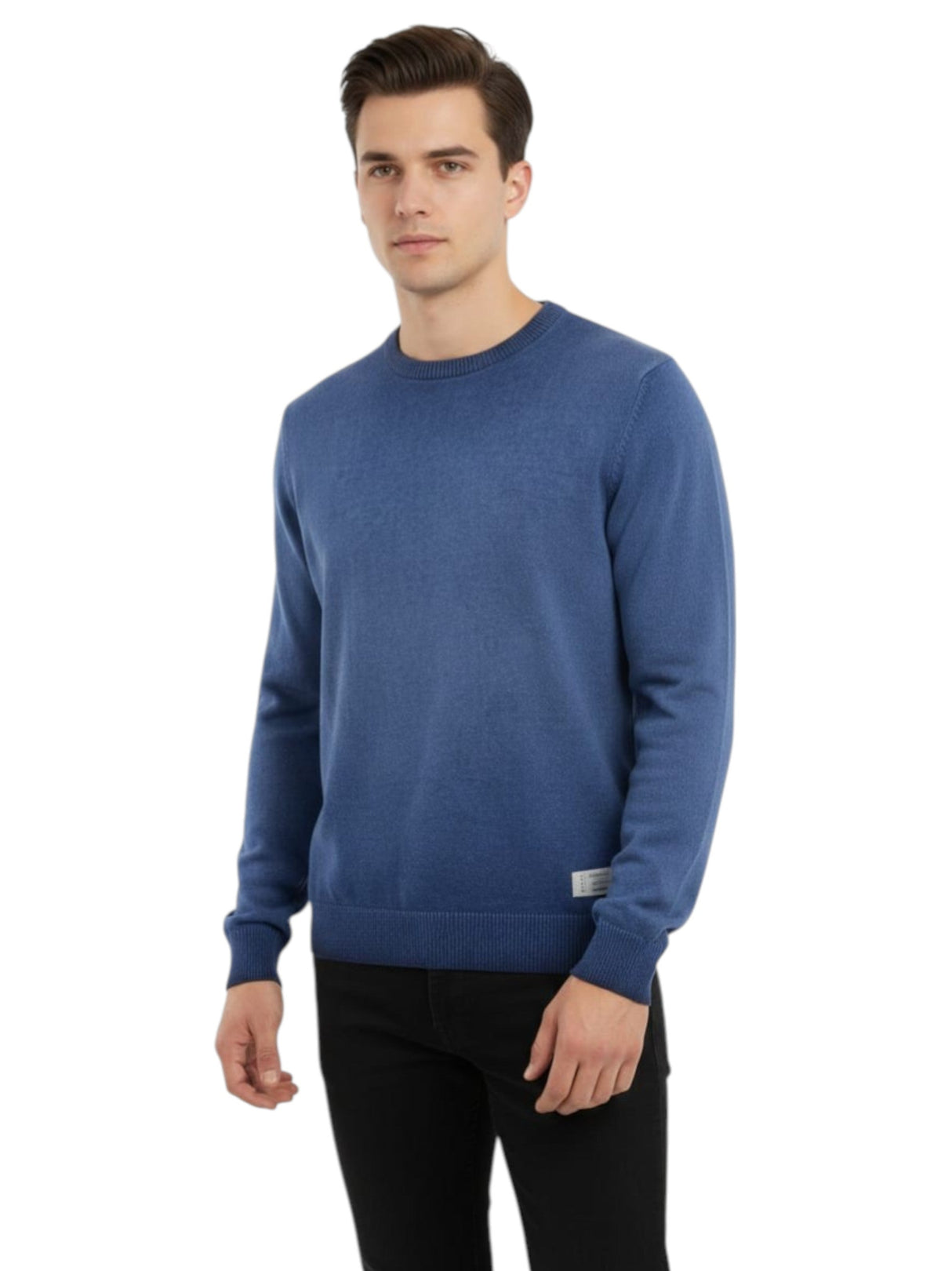 Image for Men's Plain Solid Sweaters,Navy