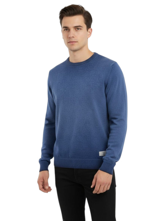 Image for Men's Plain Solid Sweaters,Navy