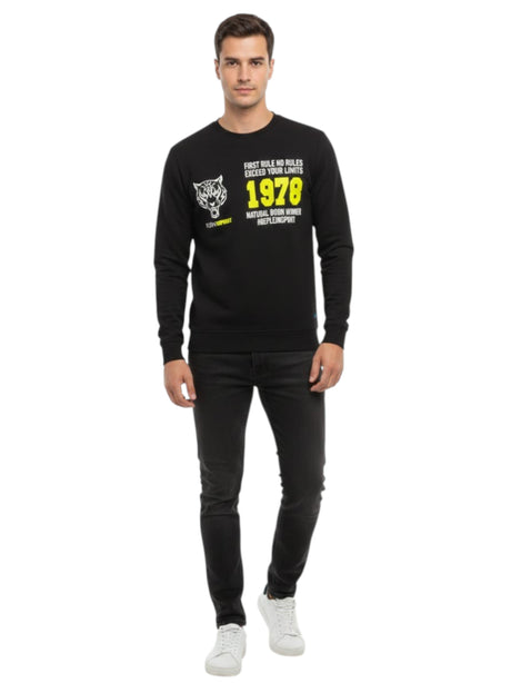 Image for Men's Printed Sweaters,Black