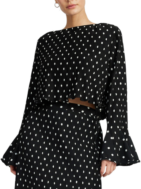 Image for Women's Printed Top Open Back,Black/White