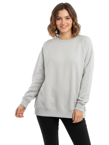 Image for Women's Plain Solid Sweaters,Light Grey