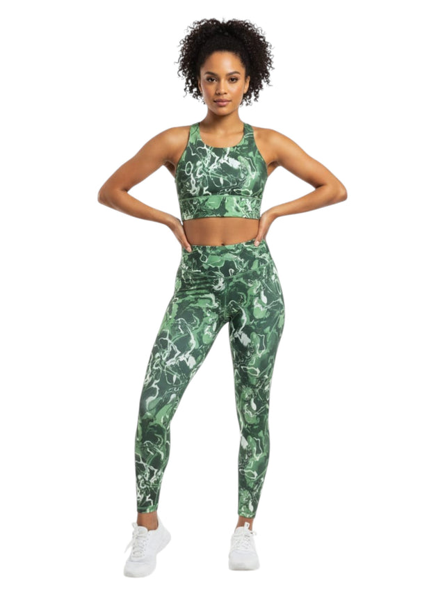 Image for Women's Printed Sport Bra,Green