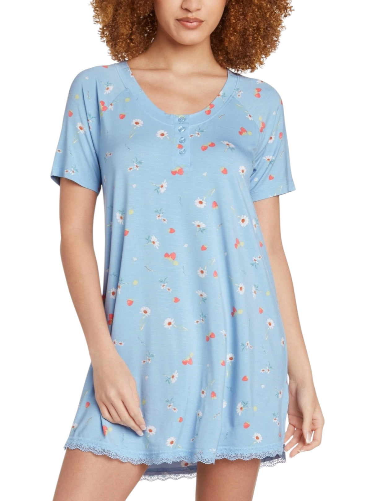 Image for Women's Floral Printed Sleepwear Top,Blue