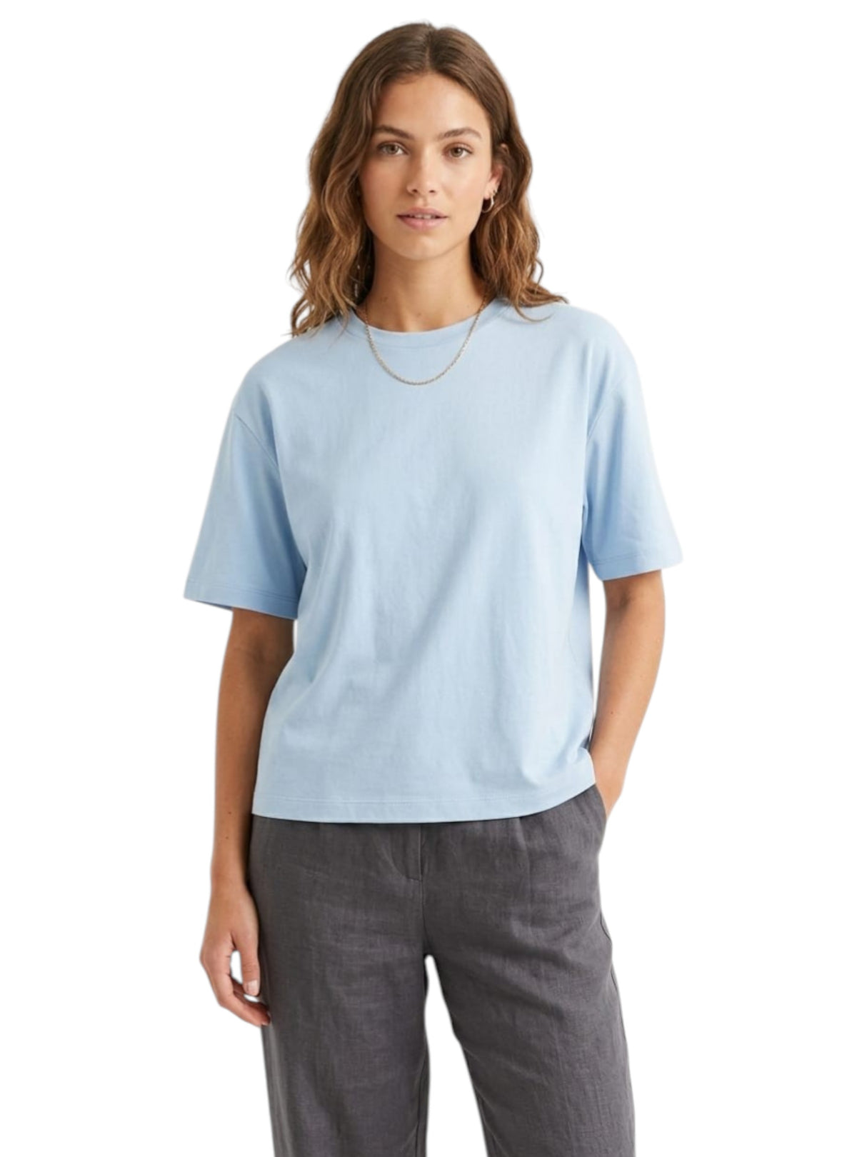 Image for Women's Plain Top,Dusty Blue