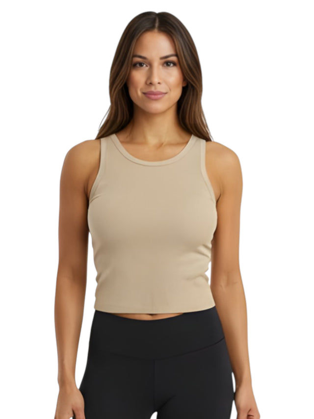 Image for Women's Ribbed Sport Top,Beige