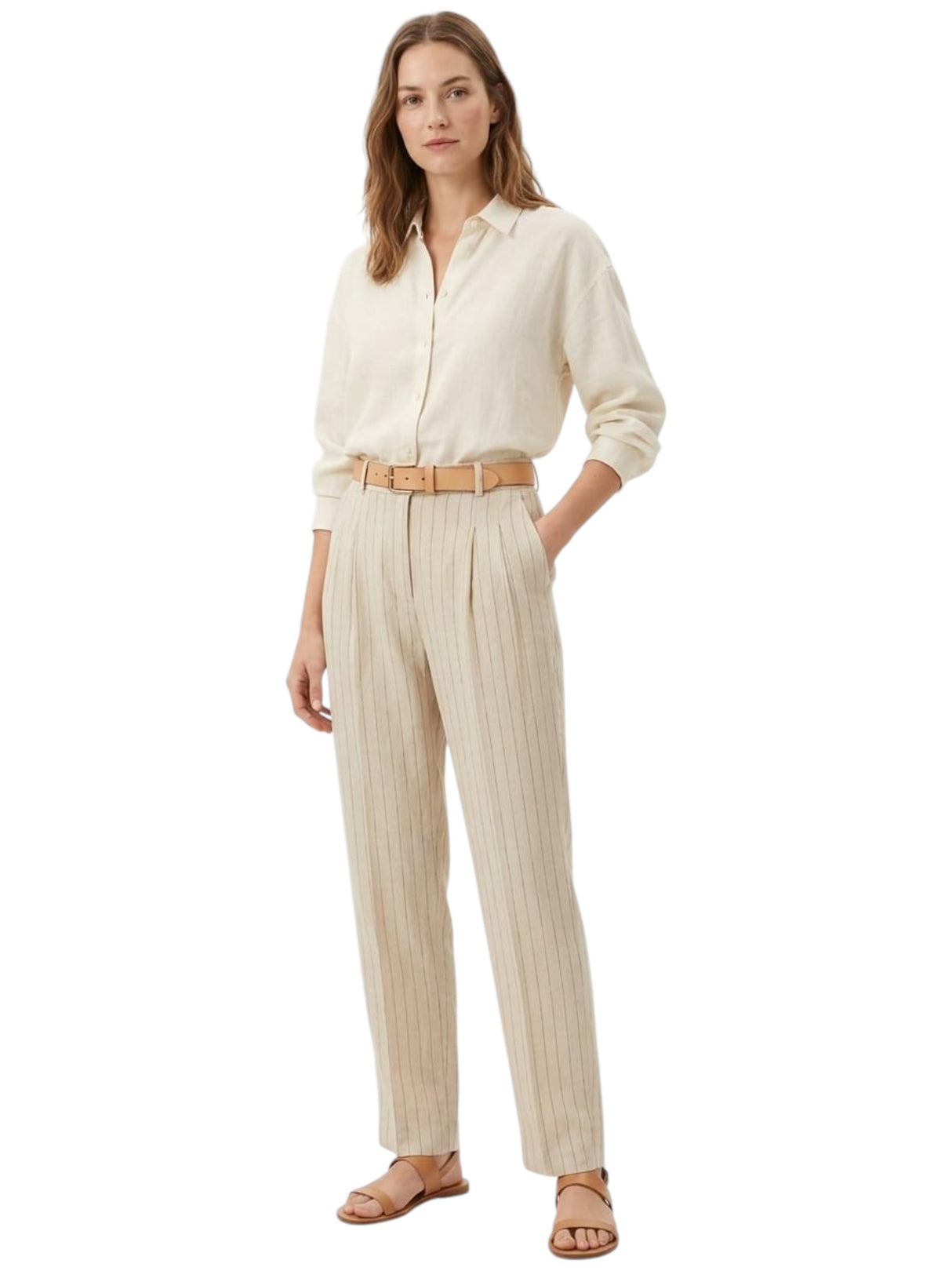 Image for Women's Striped Pant,Beige