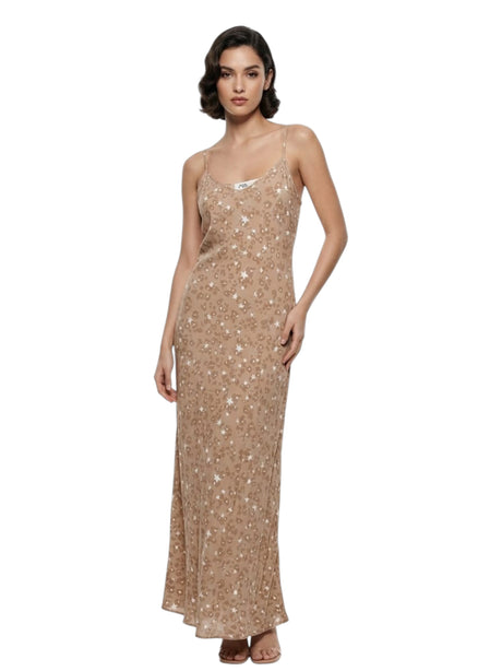 Image for Women's Printed Dress,Beige