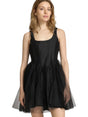 Image for Women's Ruffled Dress,Black