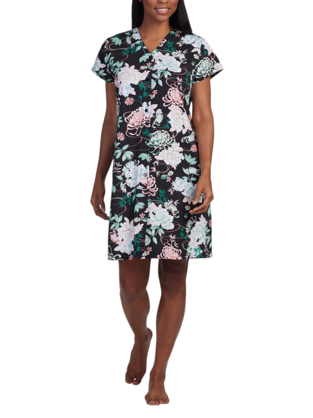 Image for Women's Printed Sleepwear Robe,Black