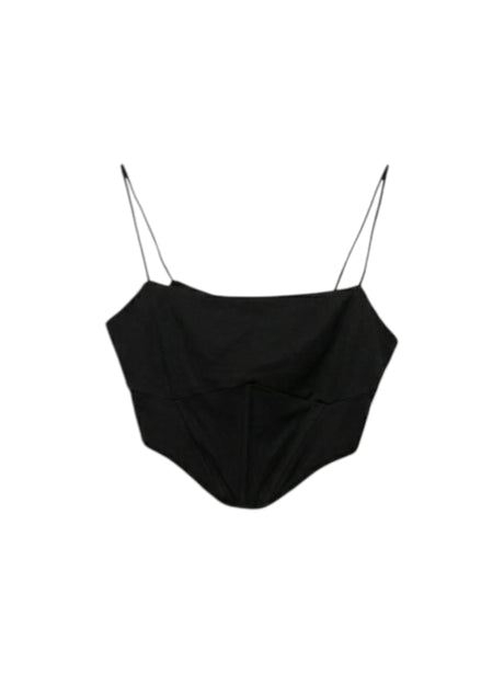 Image for Womens Plain Mesh Shaped Crop Top,Black