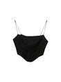 Image for Womens Plain Mesh Shaped Crop Top,Black