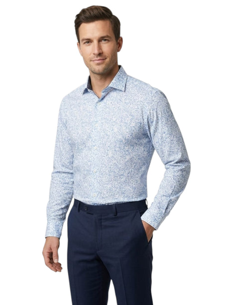 Image for Men's Graphic Dress Shirt,Blue