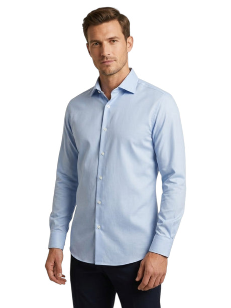 Image for Men's Textured Dress Shirt,Light Blue