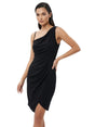 Image for Women's One Cold Shoulders Plain Dress,Black