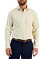 Image for Men's White Striped Dress Shirt,Light Beige