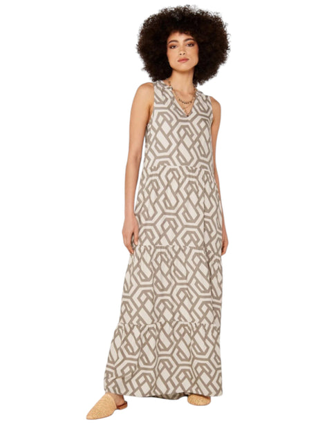 Image for Women's Printed Dress, Beige