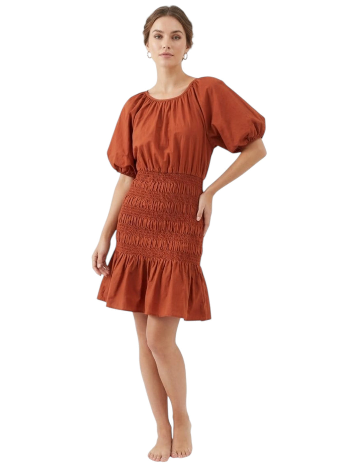 Image for Women's Puff Dress,Brick