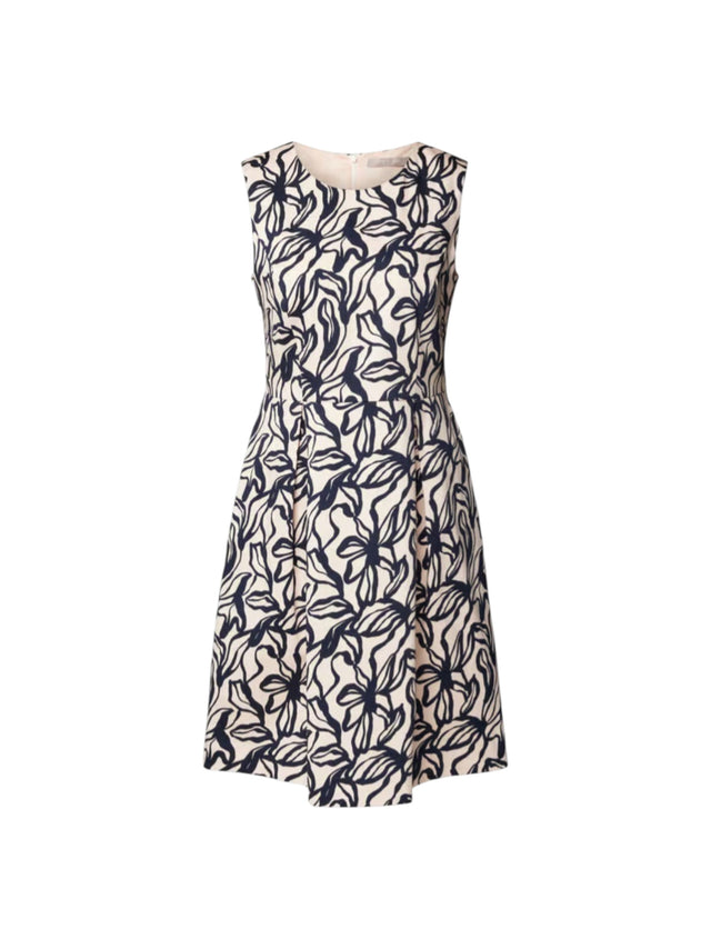 Image for Wome's Navy Printed Dress,Light Pink
