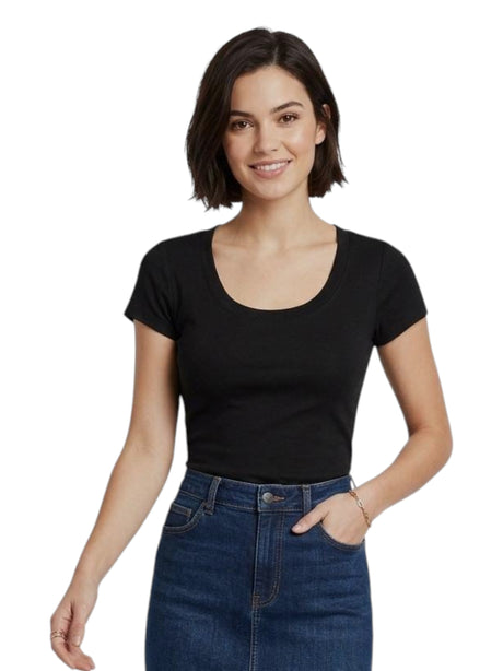 Image for Women's Ribbed Top,Black