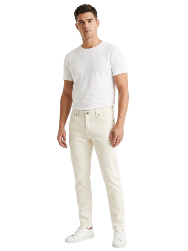 Image for Men's Plain Solid Jeans,Off White