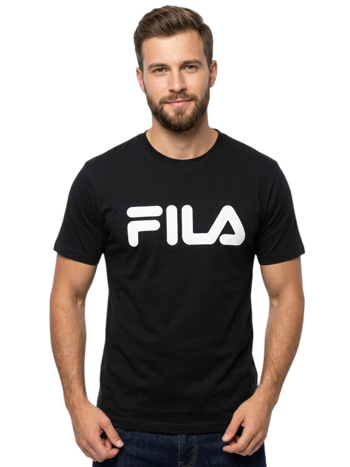 Image for Men's Brand Logo Printed Top,Black