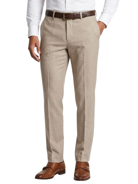 Image for Men's Plain Solid Classic Pant,Dark Beige