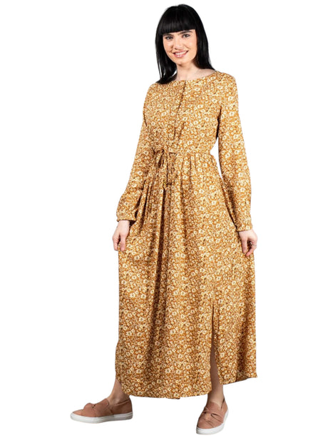 Image for Women's Floral Printed Dress,Light Brown