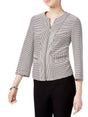 Image for Women's Zigzag Striped Blazer,Black/White