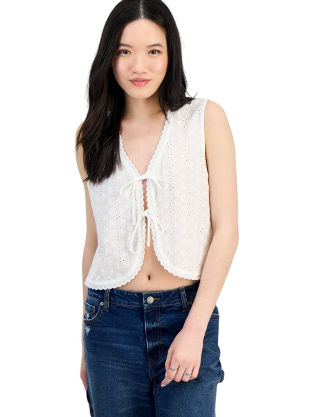 Image for Women's Embroiered Top,White