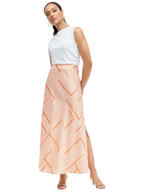 Image for Women's Orange Striped Skirt,Multi