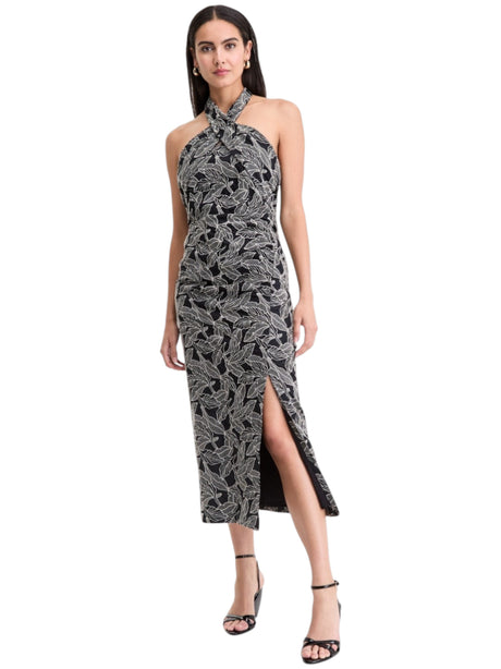 Image for Women's White Embroidered Dress,Black