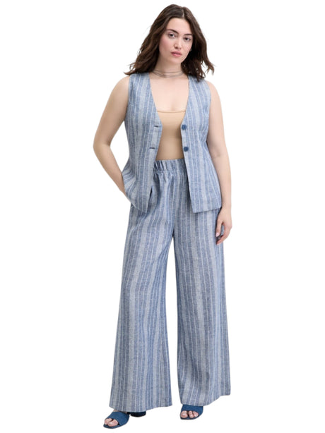 Image for Women's White Striped Pant,Blue