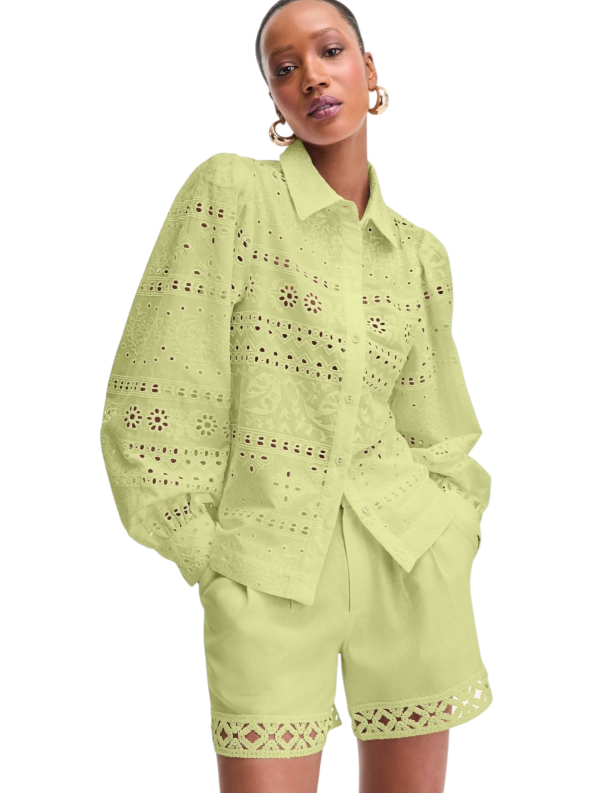 Image for Women's Embroidered Chemise,Pistachio 