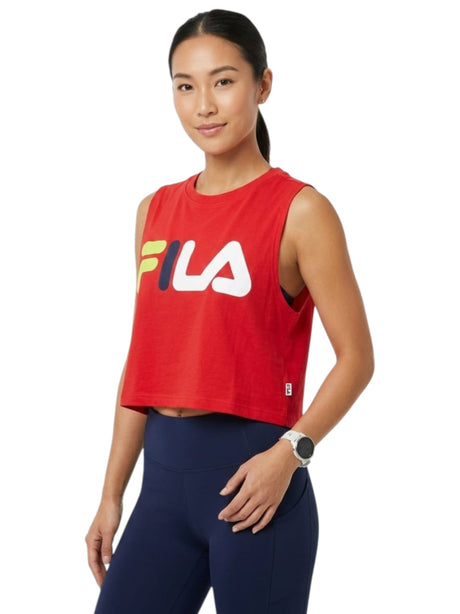 Image for Women's Logo Printed Crop Sport Top,Red