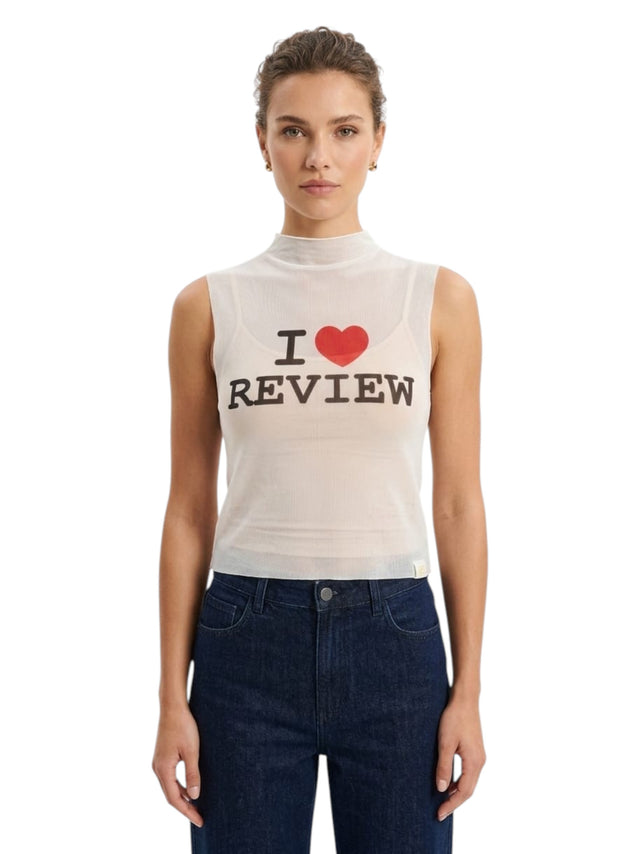 Image for Women's Printed Sheer Top,White