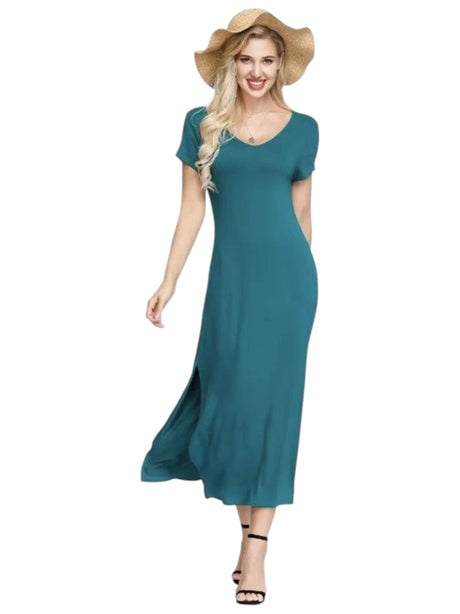 Image for Women's Plain Dress,Dark Green
