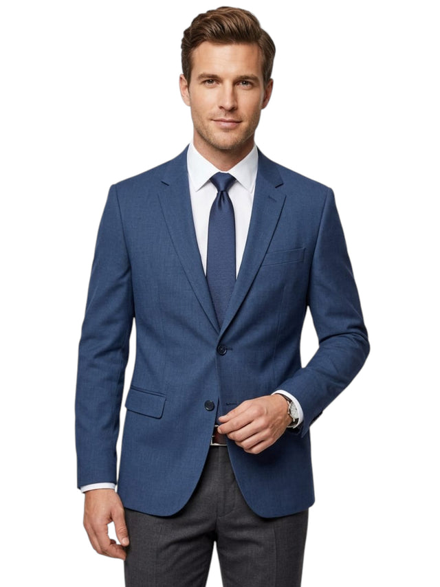 Image for Men's Plaid Blazer,Navy