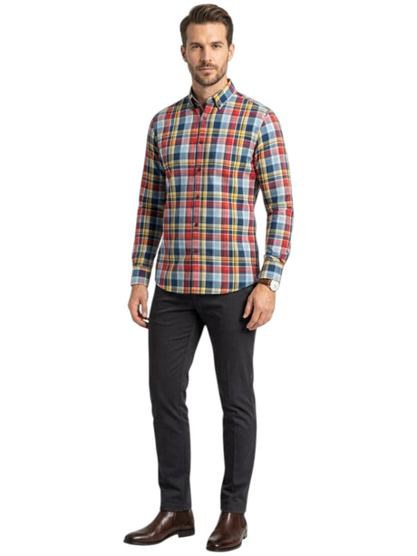 Image for Men's Plaid Dress Shirt,Multi