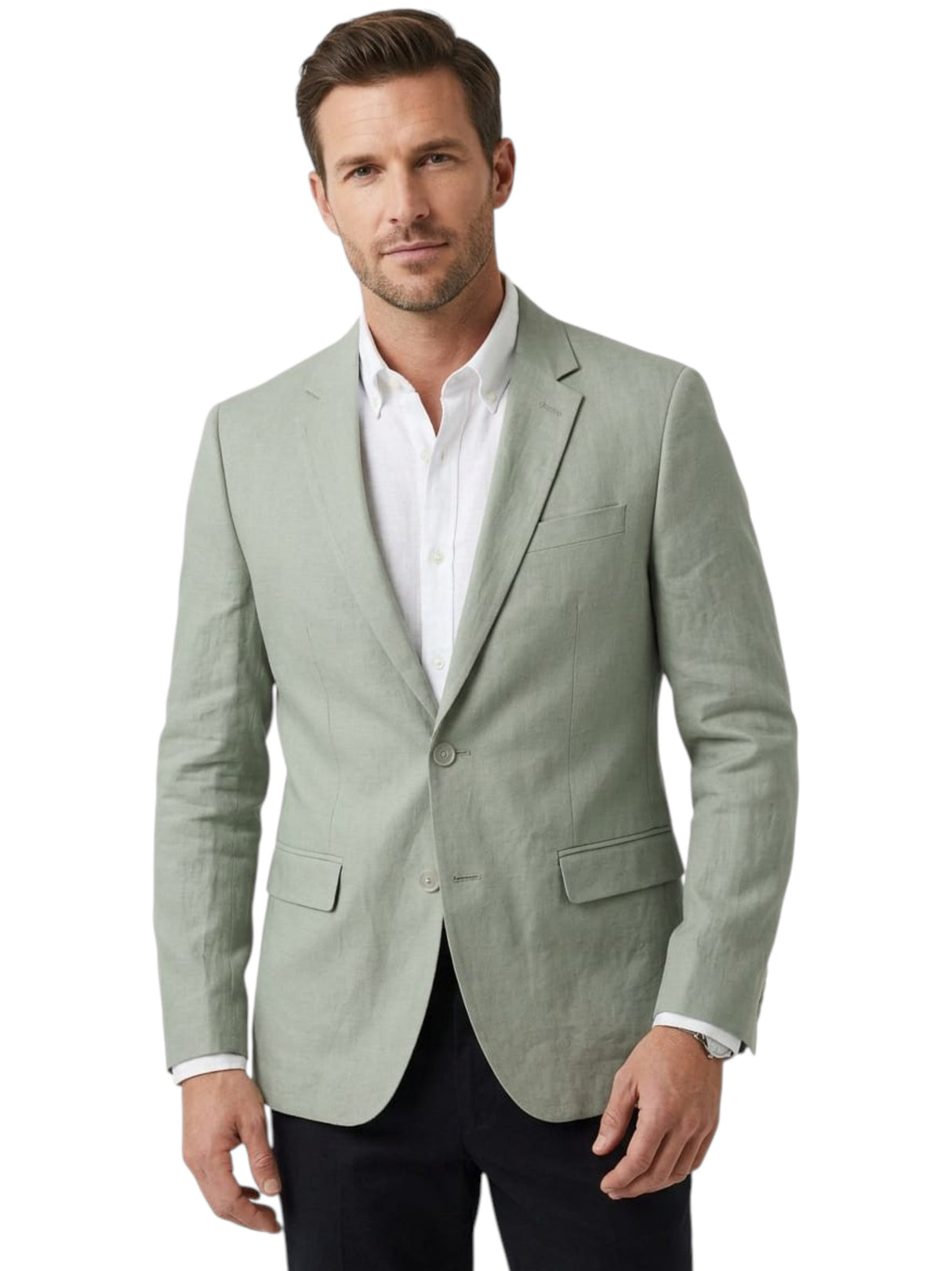 Image for Men's Plain Solid Blazer,Light Olive