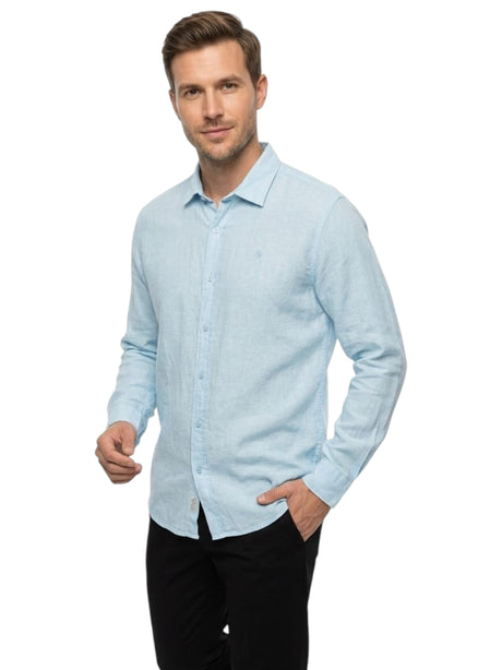 Image for Men's Plain Solid Dress Shirt,Light Blue