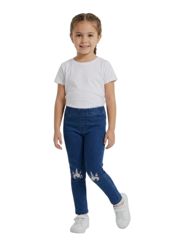 Image for Kids Girl's Embroidered Jeans,Blue