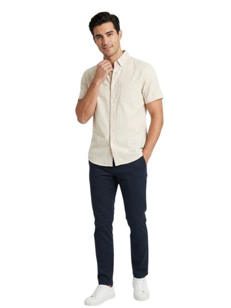 Image for Men's Textured Dress Shirt,Beige