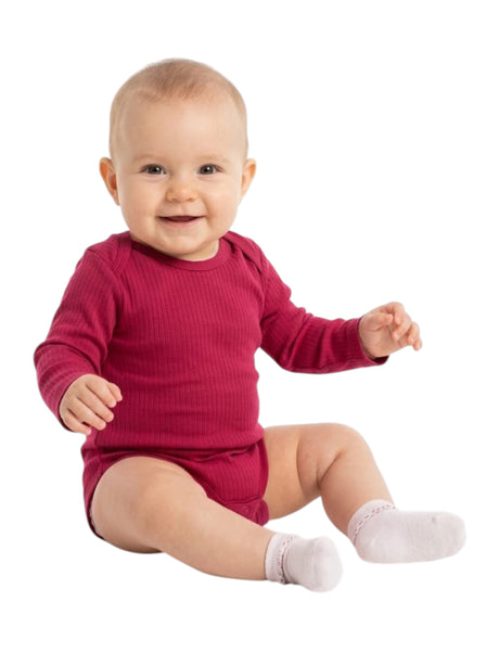 Image for Kids Girl's Knitted Bodysuit,Dark Pink