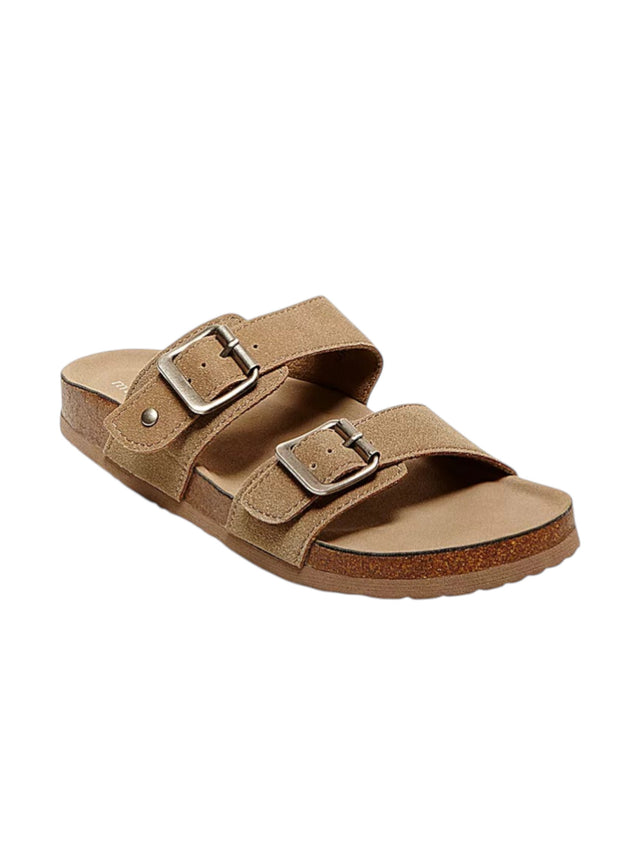 Image for Women's Ribbed Front Buckles Shoes,Taupe