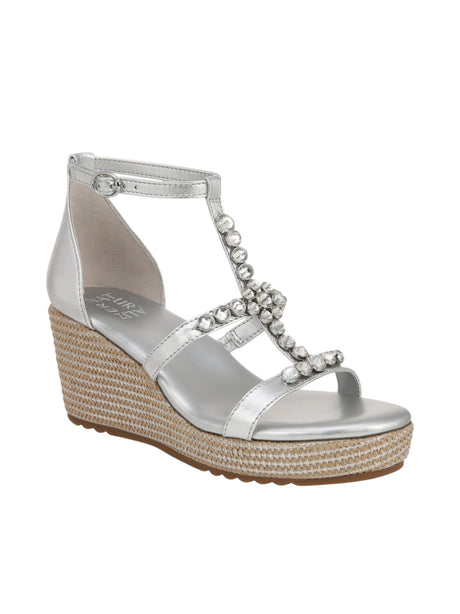 Image for Women's Ribbed Stones High Heels Shoes,Silver