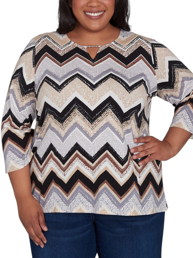 Image for Women's Zigzag Striped Top,Multi