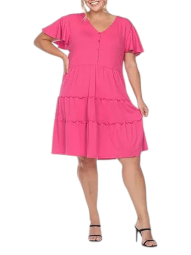 Image for Women's Plain Dress,Pink