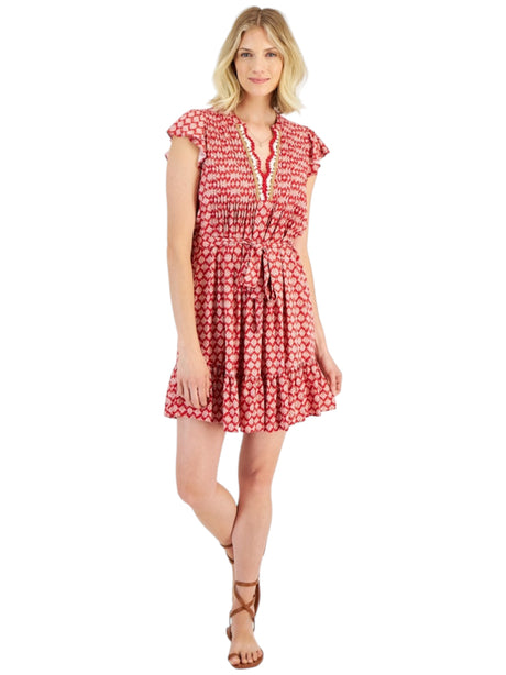 Image for Women's Printed Dress,Red