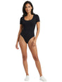 Image for Women's Plain Solid Bodysuit,Black